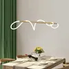 Ljuskronor modern linje glasrör matsal ljuskrona industriell stil stång räknare sovrum konst strip modellering lampa PA0695