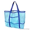 Stuff Sacks 1pc Solid Color Transparent Mesh Beach Bag Casual Large Capacity Mesh Toiletry Tote Beach Tote Bag For Women Girls