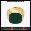 Cluster-Ringe ENFASHION in für Frauen Anillos Mujer Quadratischer Ring Goldfarbe Modeschmuck Cocktail Großhandel R224169