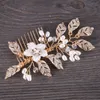 Cristaux Perles Peignes De Cheveux De Mariée Couronne Diadème De Mariage Accessoires De Cheveux Femmes À La Main Bandeau Ornements Femme De Bal Coiffure Bandeau Chapeaux ZJ19