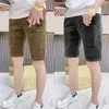 Heren shorts Summer Men Korte knie lengte broek corduroy dun materiaal six-pockets casual outswear