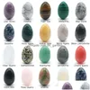 Stone Easter Ornament 30Mm Egg Shape Crystal Natural Craft Jewelry Chakra Reiki Healing Energy Protection Decoration Gift Dro Dhgarden Dhis8