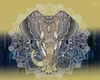 Scarves Bohemia Style Beach Towel Woman Shawl Scarf Elephant Printed Wall Tapestry 150 120CM Retro Halloween Cos Accessory