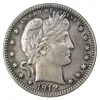 1912 P/S Barber Quarter Dollar Silver Plated Coins Cópia