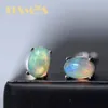 Hoop Huggie ITSMOS Natural Opal Earrings s925 Sterling Silver Lucky Elf Post Studs Earring Lover Colorful Jewelry for Women Girl Gift 230517