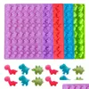 Bakningsformar 48 Cavity Dinosaur Mold Sile Gummy Cake Forms Chocolate Ice Cube Tray Candy Fondant Mod Decorating Tools Drop Delivery Dhmja