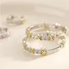 Hoop Huggie Brand Jewelry 5A Zircon stone White Yellow Gold Filled Women Engagement Wedding Orecchino 230517