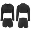 Tute da donna 2 pezzi Tute sexy soffici Velluto Peluche con cappuccio Pantaloncini da notte Crop Top Tuta da donna Casual Set tuta sportiva Sweatshi