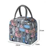 Dinnerware Sets Lunch Bag Thick Oxford Insulation Portable Package Casual Print Student Handbag Tote Bags Thermal Pouch