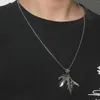 Chains Street Pendant Leaf Necklace Maple Hip-Hop Fashion Men's Necklaces & Pendants Long For Women