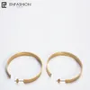 Huggie Enfashion Vintage Big Hoop Earrings Matte Gold color Earings Stainless Steel Circle Earrings For Women Jewelry Wholesale 171026