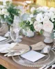 Table Napkin 4pcs Stripes Taupe Square Napkins 50x50cm Party Wedding Decoration Cloth Kitchen Dinner Serving