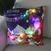 Ny 45 cm LED Christmas Pillowcase Santa Claus Luminous Cushion Home Soffa Table bildekor Juldekoration Nyårsafton