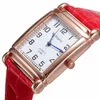 Женские часы часы для женщин квадратный розовый золото запястья часы моды кожаные бренды часы женские кварцевые часы Montre Femme 230518