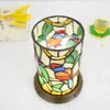 Table Lamps Creative Gift European Vintage Stained Glass LED Three-tone Light Night El Bedside Lamp In Bed And Breakfast