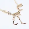 Hänge halsband roliga långhalsband gotiska tyrannosaurus rex skelett dinosauri charm draken benhopphopp krage smycken