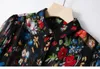 Chemisiers pour femmes Chemises Dames Soie Viscose Mélange Petite Marguerite Floral Imprimé À Manches Longues Revers Blouse Chemise 230517