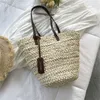 Nxy Bohemia Women Weave Straw Tote Bag Summer Travel Beach Borse Handmade Lady Handbag Rattan Shoulder Side 230424