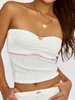 Two Piece Dress wsevypo Fairycore Two-Piece Shorts Sets E-Girl 2000s Streetwear Outfits Women Bandeau Crop Tube Top+High Waist Shorts Loungewear P230517