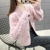 Cardigans Women's New Knitted Solid Color Sweater Cardiga Ladies Jacket 2022 Autumn Winter Button Fashion College Style Vneck Tops Trend