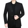 Lana da uomo Cappotto di lana da uomo Abiti vintage Autunno Inverno Addensare Stand Trench Cappotto trapuntato caldo Giacca casual da lavoro Manteau Homme