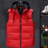 Men's Vests 2023 Winter Light Color Vest Men Casual Waterproof Stand Collar Warm Sleeveless Coat Solid Plus Size 3XL