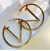 hight quality earring designer v earrings luxurious jewelry for women gold plated large hoop Earring big circle fashion Brand gift wedding party 40mm wholesale