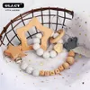 赤ちゃんの歯のおもちゃ玩具ベイビーパーソナライズされたガラガラ動物エルクamigurumi象のティーザー木製のおしゃぶりクリップホルダーチェーンBPA無料看護玩具230517