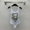 23SS Womens Swimewear Womens Bikini Designer Baddräkt Bikini Badkläder Tiger Bush GG Letter Stor logotyp Tryckt Backless U-hals i ett stycke baddräkt Kvinnkläder