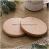 Mats Pads Wooden Coasters Round Square Beech Wood Black Walnut Mat For Drink Cups Cafe Bar Home Kitchen Table Protector Drop Deliv Dhada