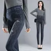 Leggings femininas Stromestone imitação de jeans Mulheres para calças casuais