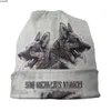 Beanie/Skull Caps German Shepherd Dog Beanies Caps för män Kvinnor unisex streetwear vinter varm stickad hatt vuxen alsatian wolf hund bonnet hattar j230518