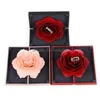 Gift Wrap 3D Vintage Rotation Rings Box Engagement Ring Rose Flower Boxes For Gifts Valentines Day Storage Carrier Drop Deli Dhei9