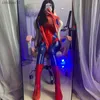 Seksi Set Kadın Maid Suit Kız Seksi iç çamaşırı ön fermuarlı tutkulu örümcek cosplay açık kasık fermuarlı tulumlar bodysuit zentai l230518