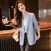 Kadın Suits Kadınlar Blazer 2023 Kore Yaz Modası Üç çeyrek kollu mizaç ince takım elbise ceket bayanlar rahat kısa ceket kadın