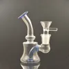 Petit Mini Bongs En Verre Dab Rigs Narguilé 14mm Joint Femelle avec Bol De Fumer Petit Bubbler Beaker Bong Conduites D'eau Oil Rig Moins Cher 2pcs