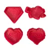 Moldes de cozimento 4pcs Dia dos namorados Love Rose Diamond Cake Punger Mold Cookie Cutter Fondant Decoration Tool Cased Wedding Chocolates Biscuit