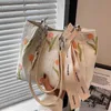 Sacchi di stoffa Borsa tote in tela Borsa a tracolla da donna Borsa a tracolla con fiori Stampa ricamo da donna Borsa da spiaggia per lo shopping riutilizzabile casual di grande capacità