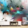 Fonds d'écran Personnalisé 3D Papier Peint Abstrait Plume Moderne Aquarelle Art Peinture À L'huile Café Étude Salon Mur Décor Mural Papel De Parede