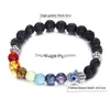 Perlé En Gros Naturel Noir Pierre De Lave Perles Bracelets Pour Les Femmes 7 Reiki Chakras Yoga Nce Bracelet Avec Main Charme Handma Dhgarden Dhkgu