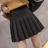 Saias de rua casual saia plissada feminino lã de inverno Saias curtas A-line mini jupe femme cinza preto saia kawaii skatista escolar saia 230518