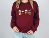 Kvinnors hoodies färgade god julsåghjort pullover grafik unisex ren bomull jumper estetiska kvinnor citerar kläder svett