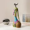 Decorative Objects Figurines NORTHEUINS Exotic Abstract Art Woman Figurine for Interior Afro Africa Figure Statue Home Living Room Desktop Decoration 230517