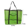 Stuff Sacks 1pc Solid Color Transparent Mesh Beach Bag Casual Large Capacity Mesh Toiletry Tote Beach Tote Bag For Women Girls