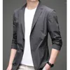 Ternos masculinos de verão blazer masculino casaco protetor solar roupas coreano moda single-breasted terno jaqueta mangas compridas bolso casual