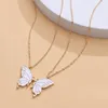 Naszyjniki wiszące 1PAIR Piękno Butterfly for Women Girl Special Gift Mother Daughter Fine Chokers Siostra Friend 230517