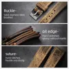 Watch Bands Handmade First Layer Calfskin Leather watchband 18 20 21 22MM Vintage Brushed Leather Bracelet Men's Antique Watches Bracelet 230518