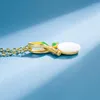 Naszyjniki wiszące bambus i bezpieczny naszyjnik z koła dla kobiet biały złoto kolor grube platowany sweter biżuteria moda samica sh