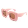 Lunettes de soleil INS mode Hip Hop rectangulaire hommes drôle ballon sens fête lunettes Expansion mignon rose grandes lunettes pour les filles