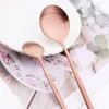 Servis uppsättningar 16st Rose Gold Cutery Set Knife Fork Coffee Spoons Modervist Set rostfritt stål Tabelleriset Set Western Kitchen Silverware Set 230517